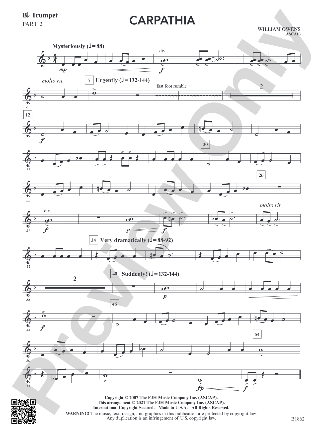 Carpathia: Part 2 - B-flat Trumpet
