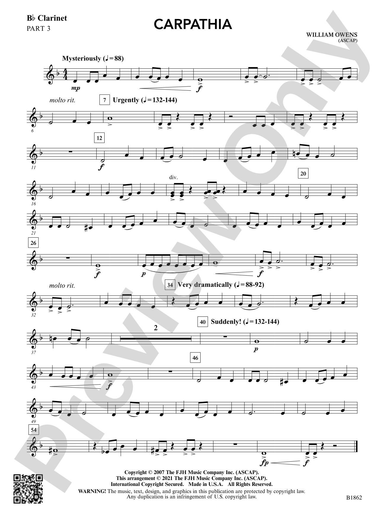 Carpathia: Part 3 - B-flat Clarinet