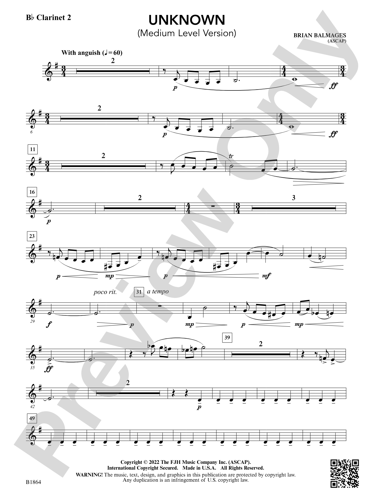 Unknown: B-flat Clarinet 2