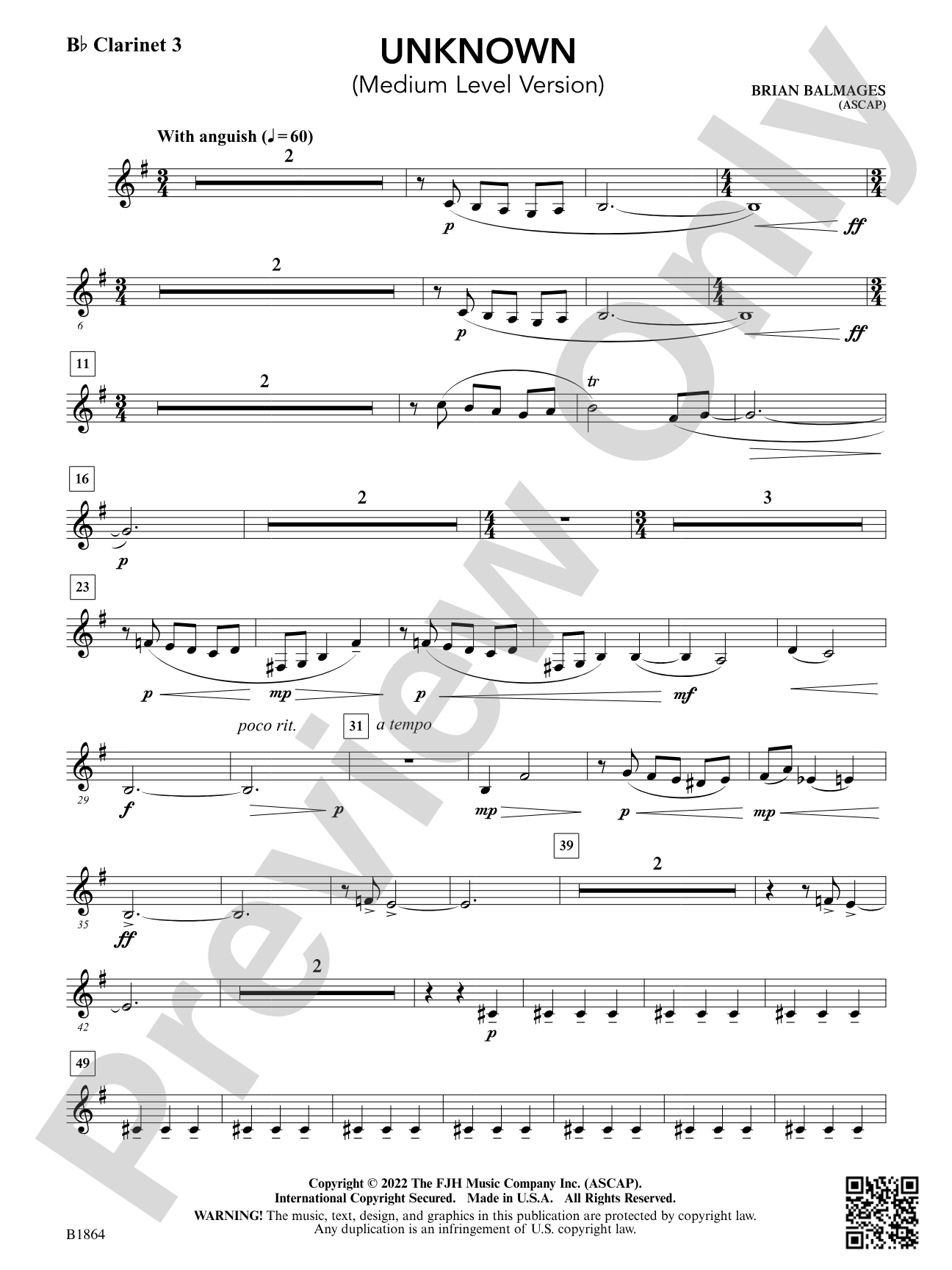 Unknown: B-flat Clarinet 3