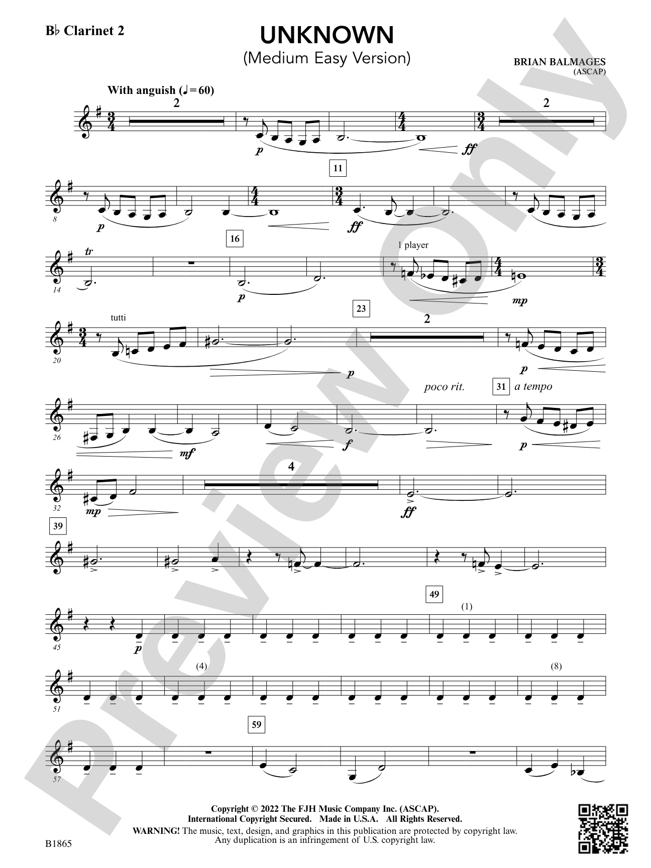 Unknown: B-flat Clarinet 2