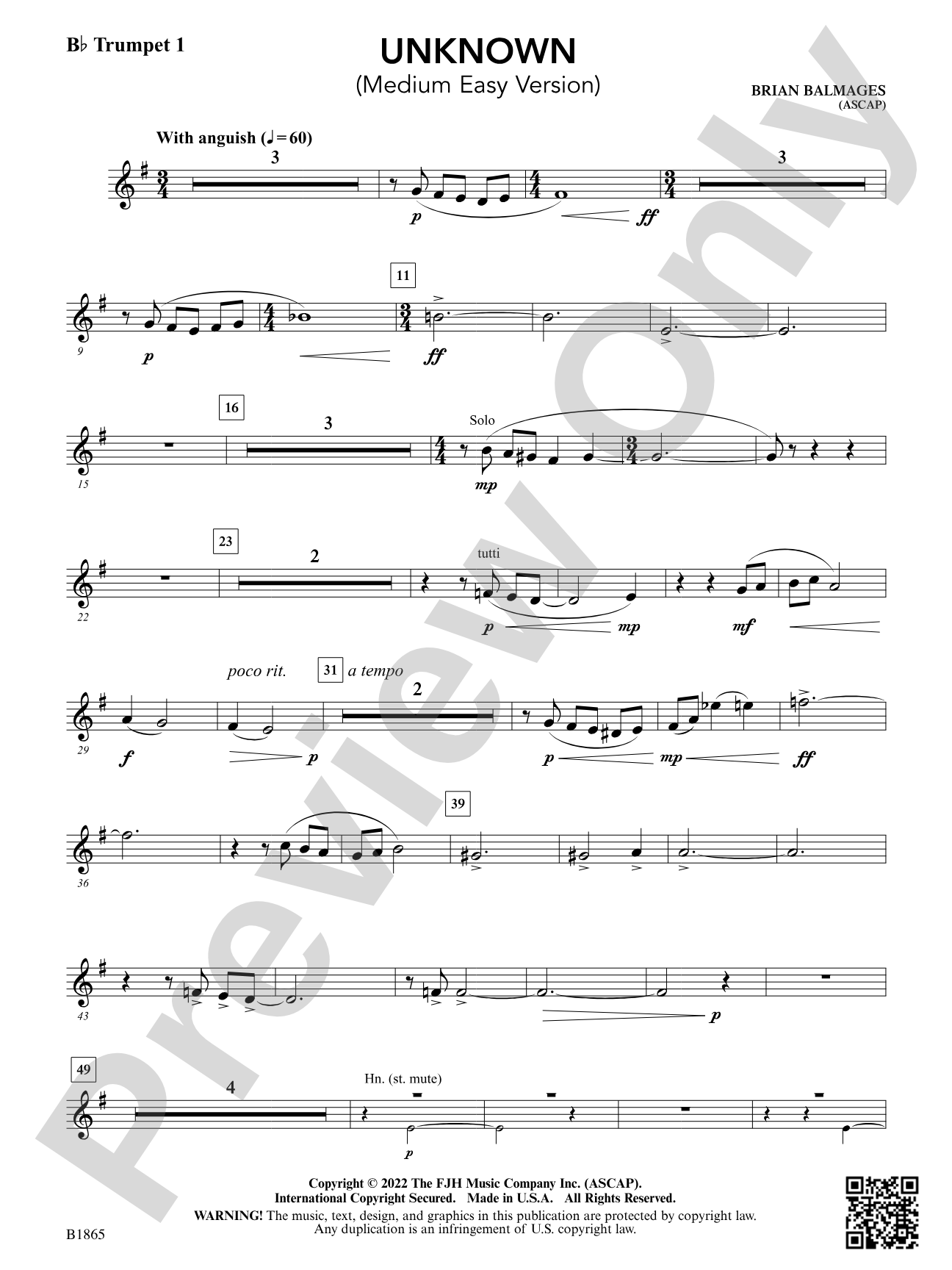 Unknown: B-flat Trumpet 1