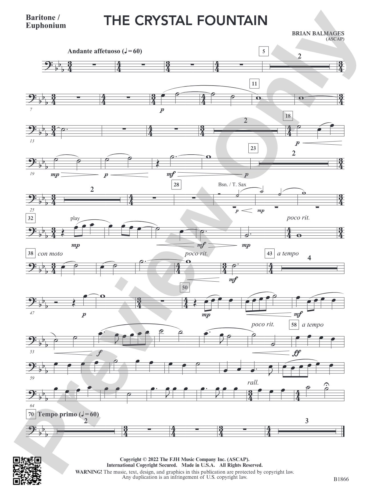The Crystal Fountain: Baritone / Euphonium