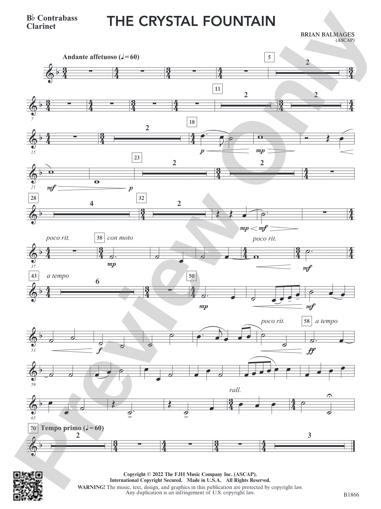 The Crystal Fountain: B-flat Contrabass Clarinet