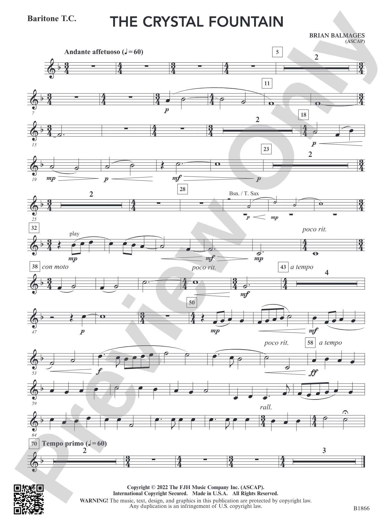 The Crystal Fountain: Baritone T.C.