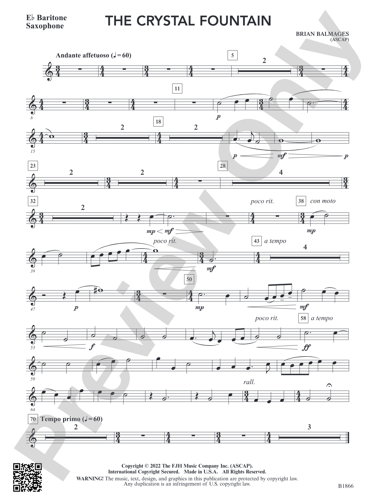 The Crystal Fountain: E-flat Baritone Saxophone