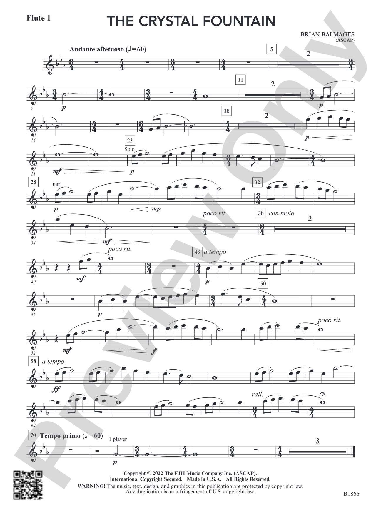 The Crystal Fountain: Flute 1