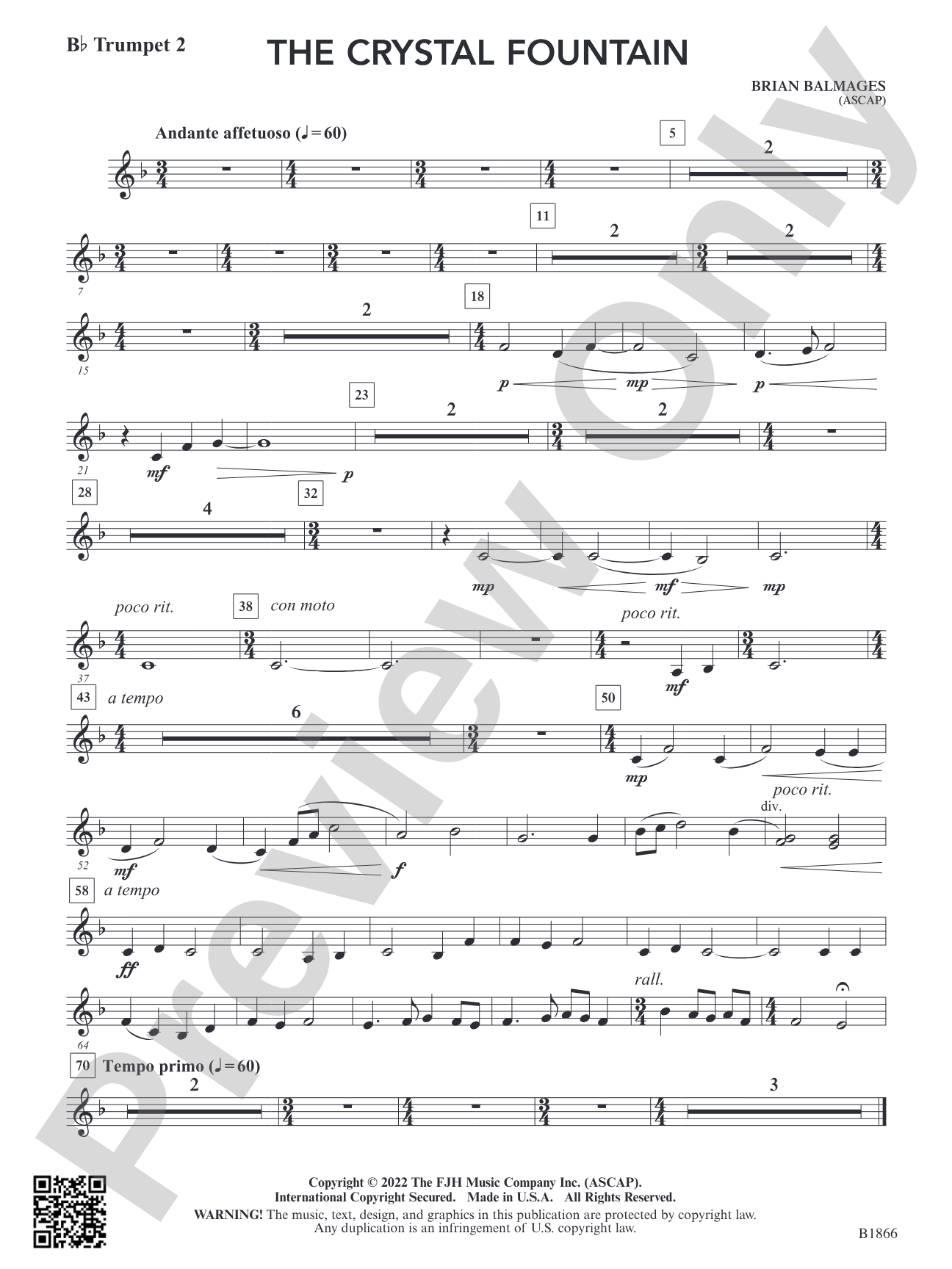 The Crystal Fountain: B-flat Trumpet 2