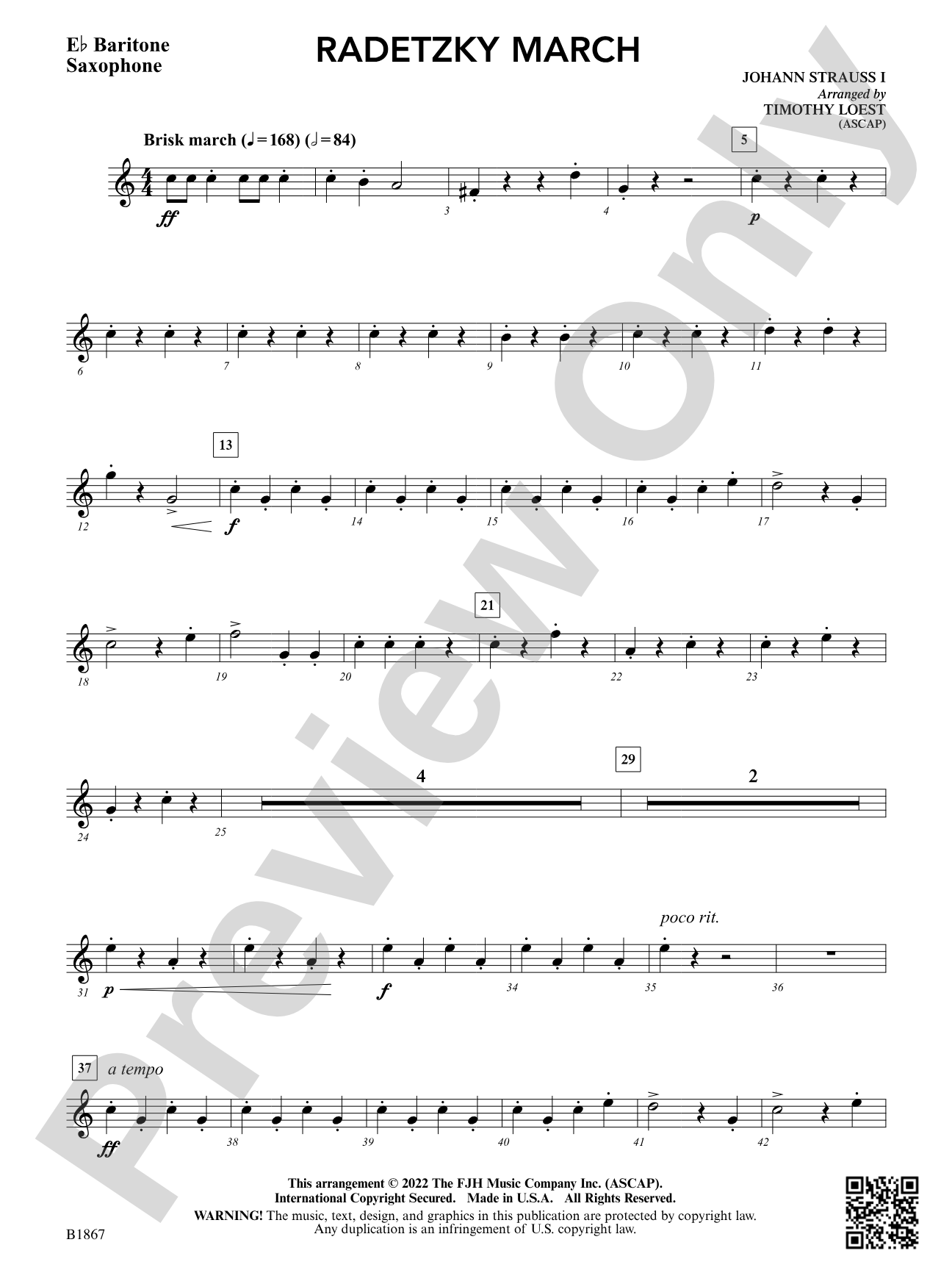 Radetzky March: E-flat Baritone Saxophone