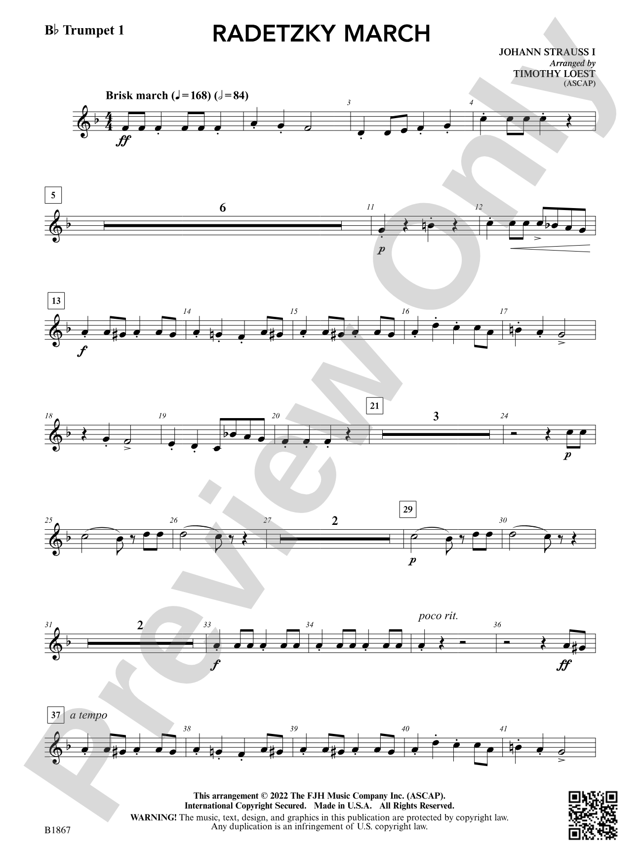 Radetzky March: B-flat Trumpet 1