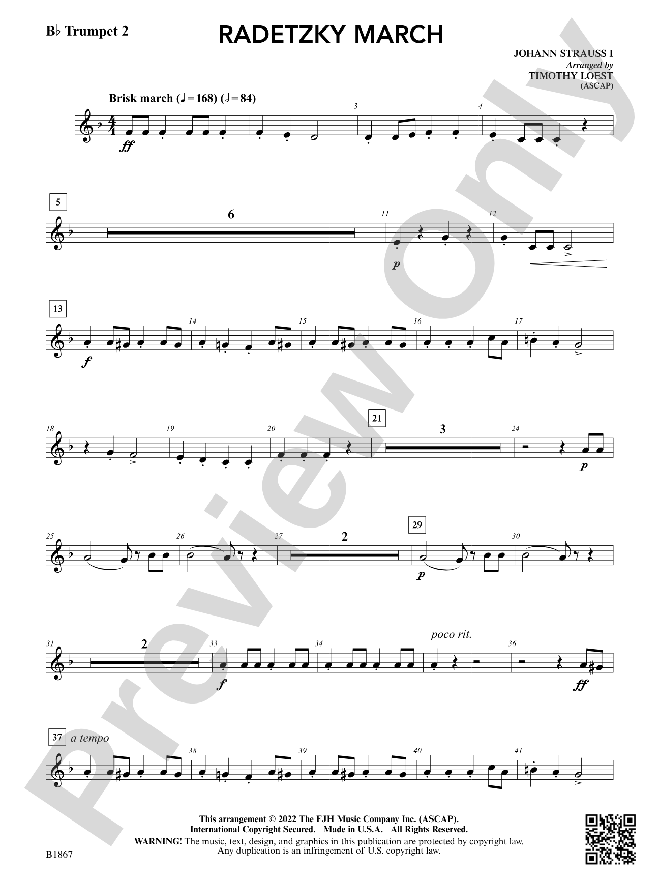 Radetzky March: B-flat Trumpet 2