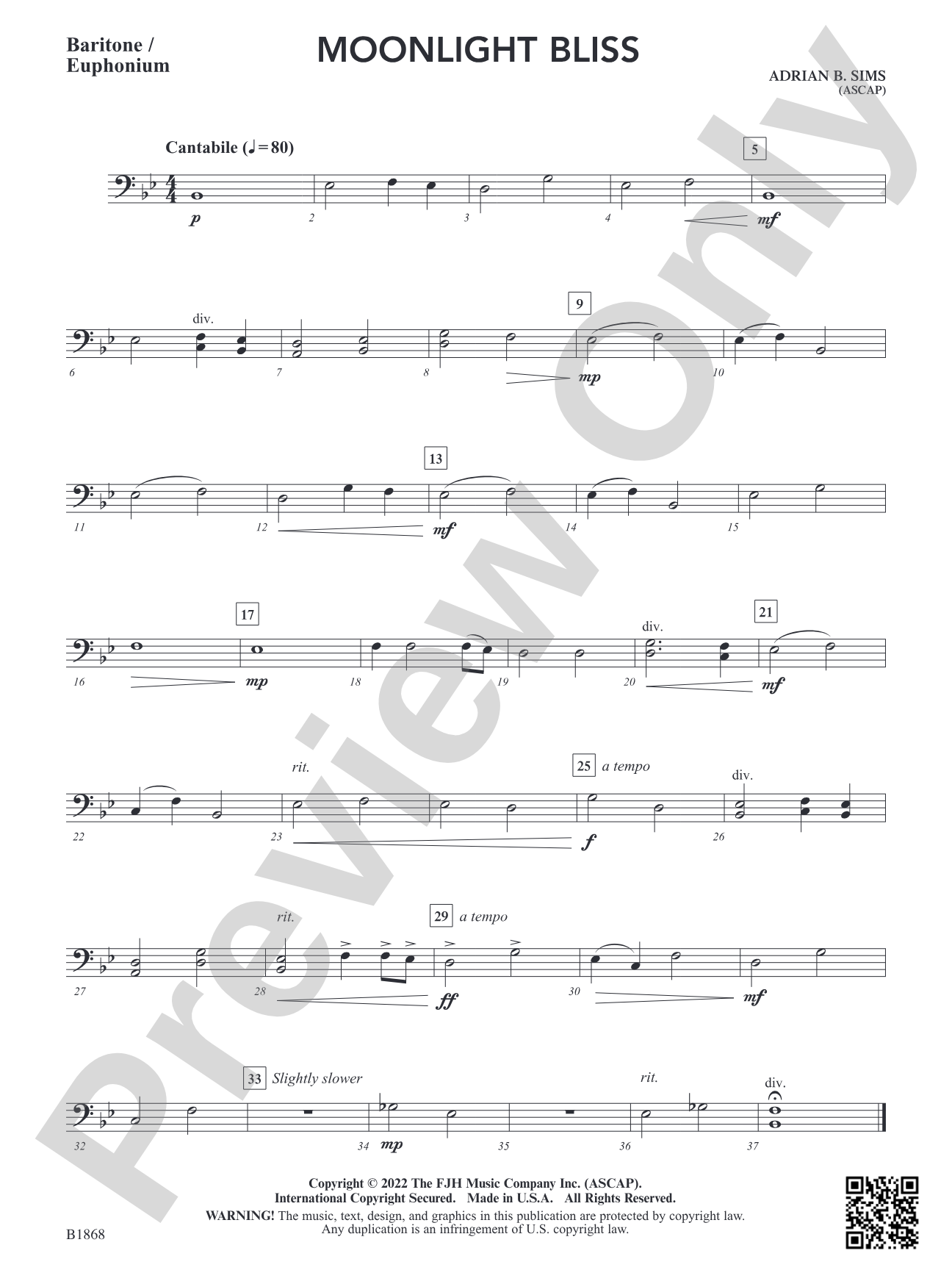 Moonlight Bliss: Baritone / Euphonium