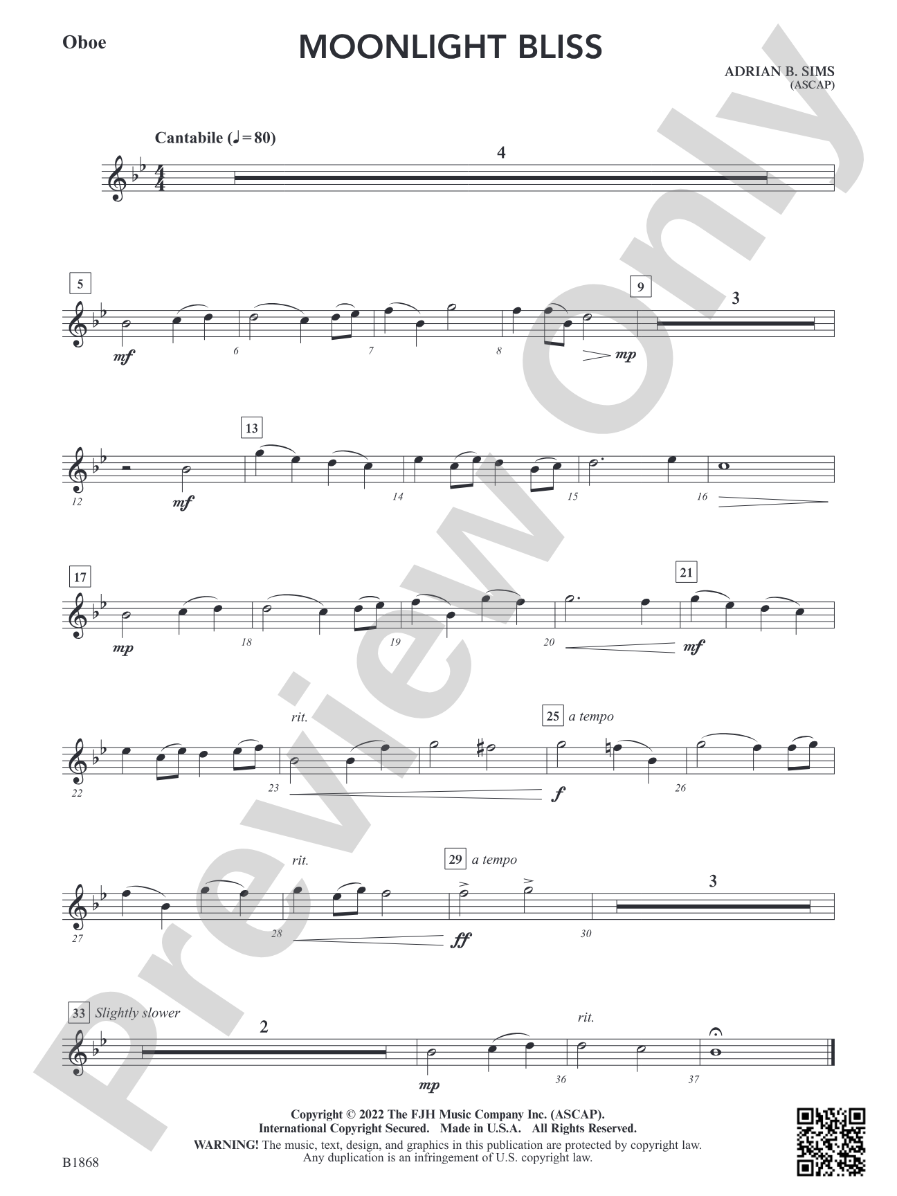 Moonlight Bliss: Oboe