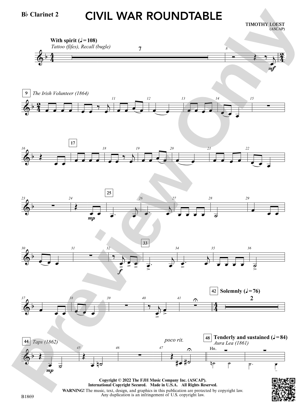 Civil War Roundtable: B-flat Clarinet 2
