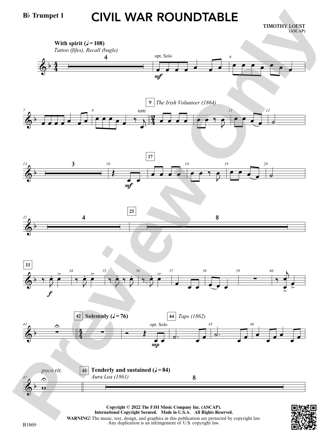 Civil War Roundtable: B-flat Trumpet 1