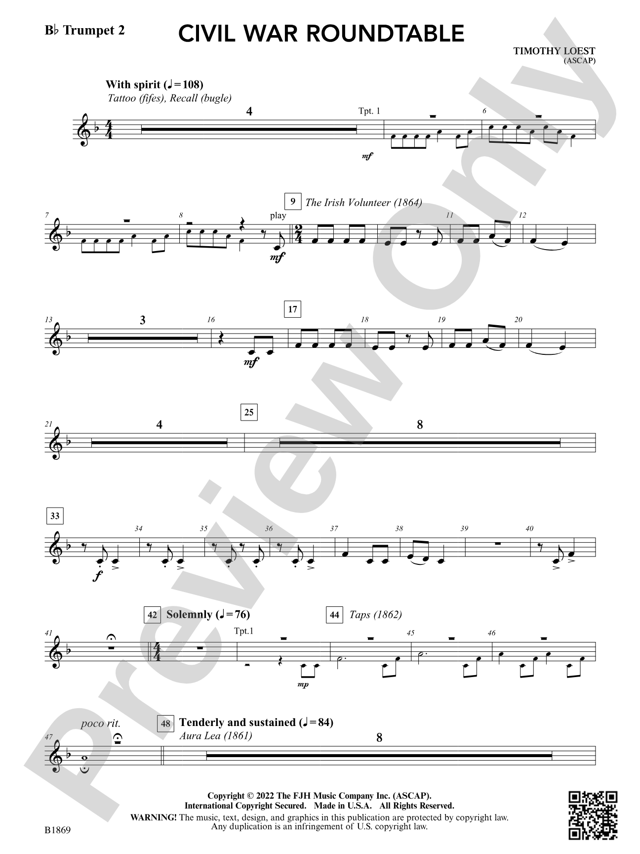 Civil War Roundtable: B-flat Trumpet 2