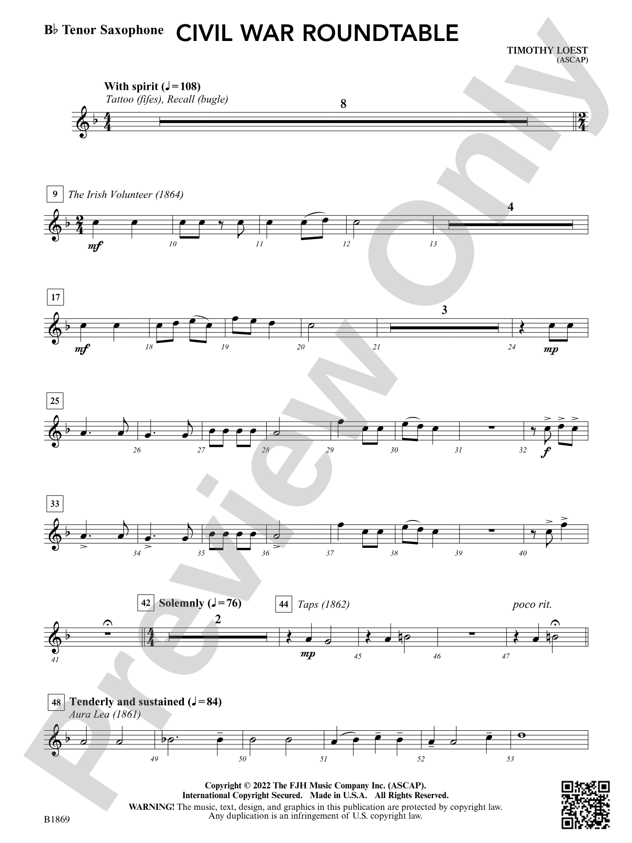 Civil War Roundtable: B-flat Tenor Saxophone