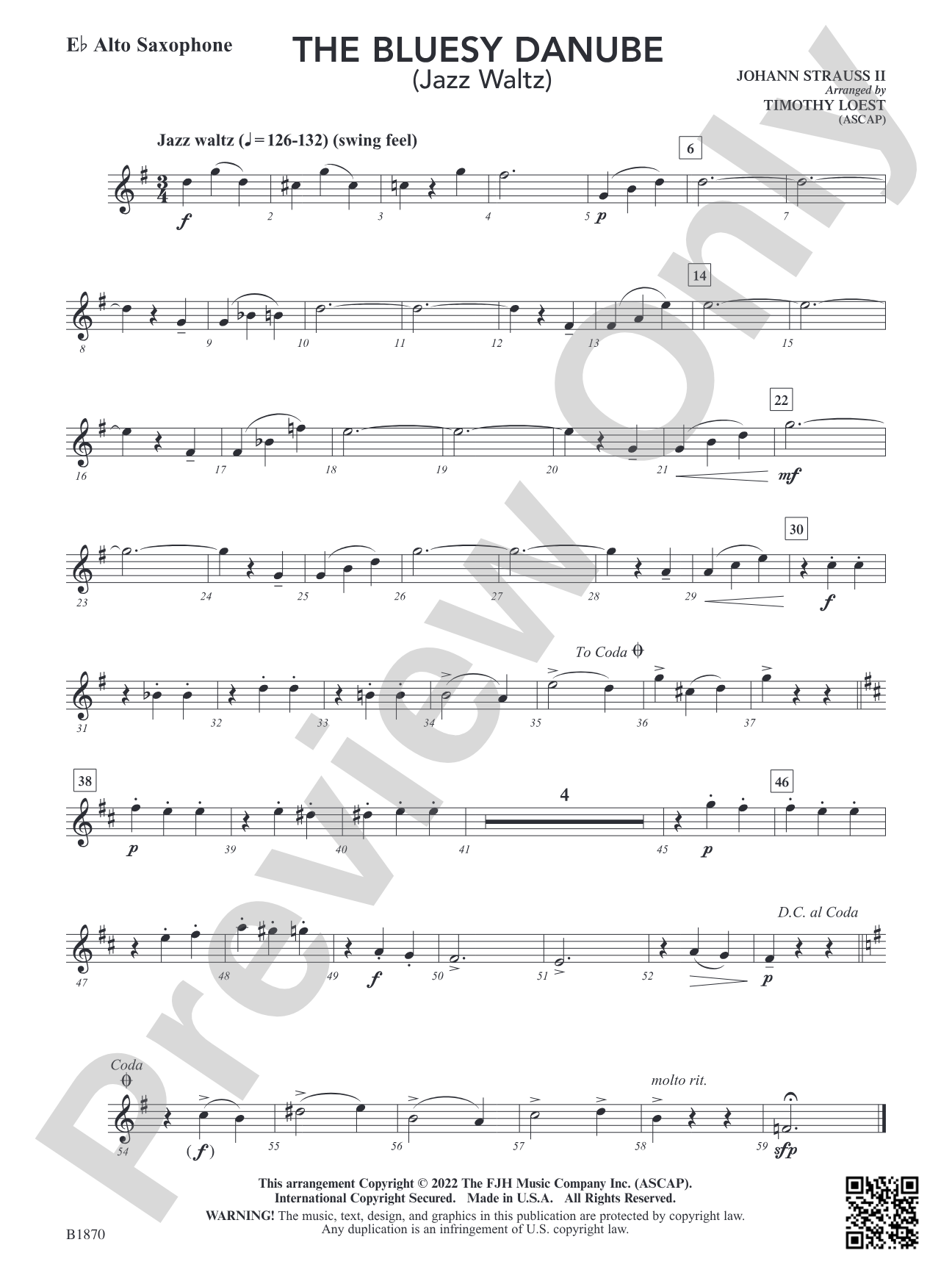 The Bluesy Danube: E-flat Alto Saxophone
