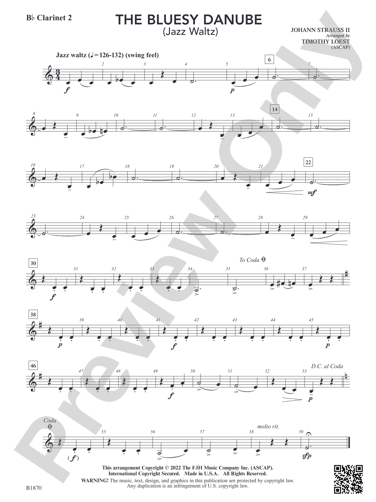 The Bluesy Danube: B-flat Clarinet 2