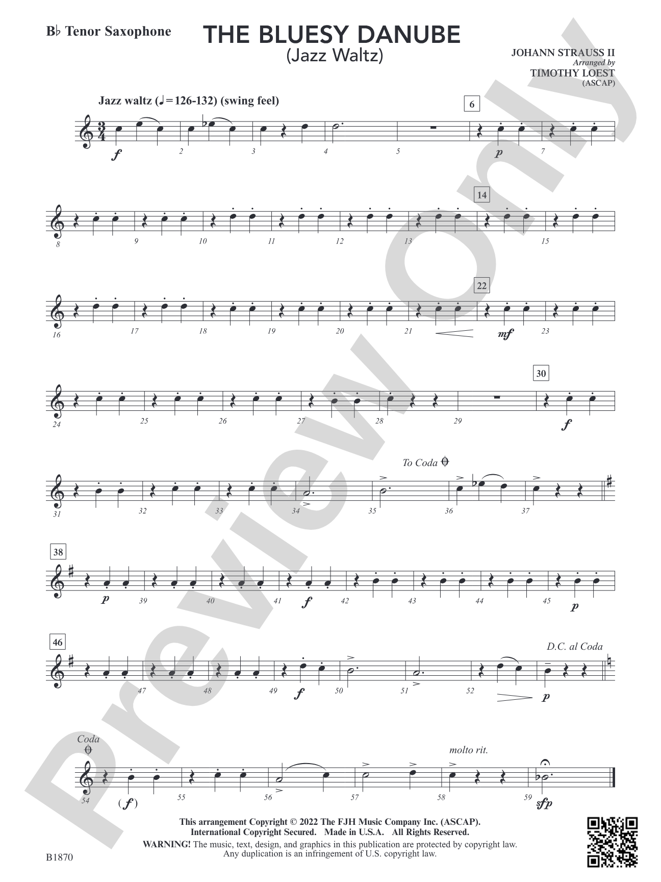 The Bluesy Danube: B-flat Tenor Saxophone