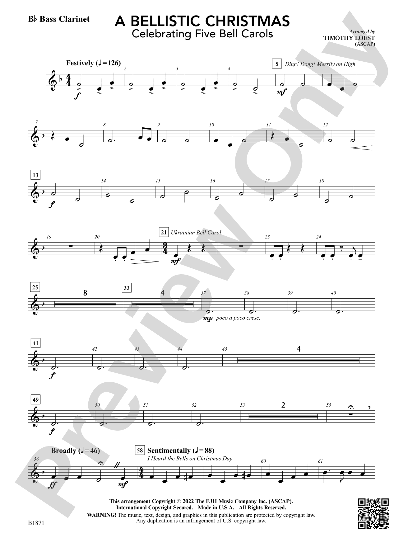 A Bellistic Christmas: B-flat Bass Clarinet