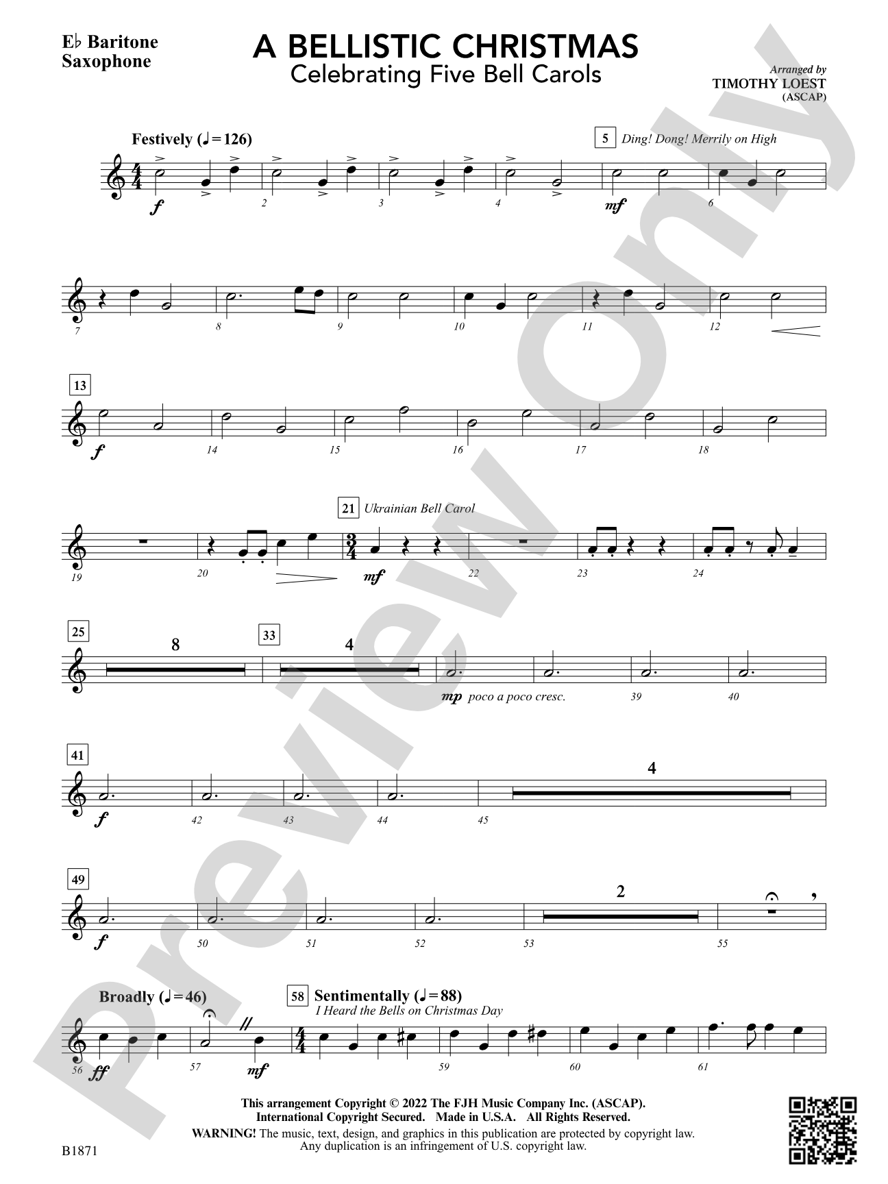 A Bellistic Christmas: E-flat Baritone Saxophone