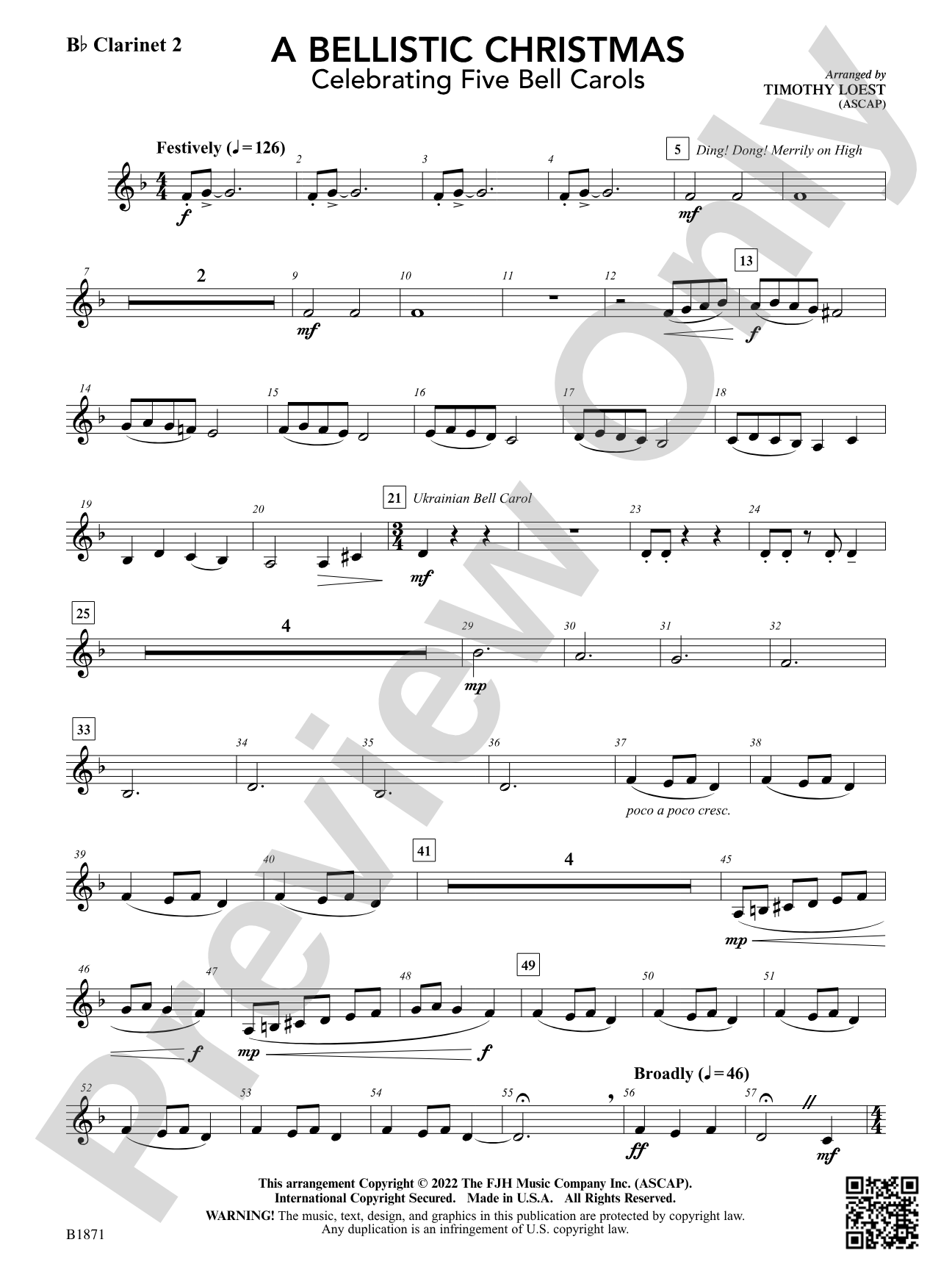 A Bellistic Christmas: B-flat Clarinet 2