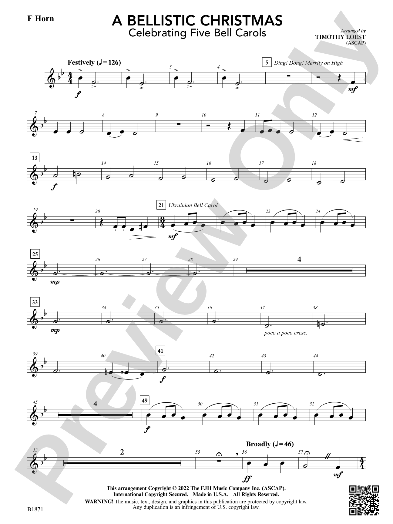 A Bellistic Christmas: F Horn