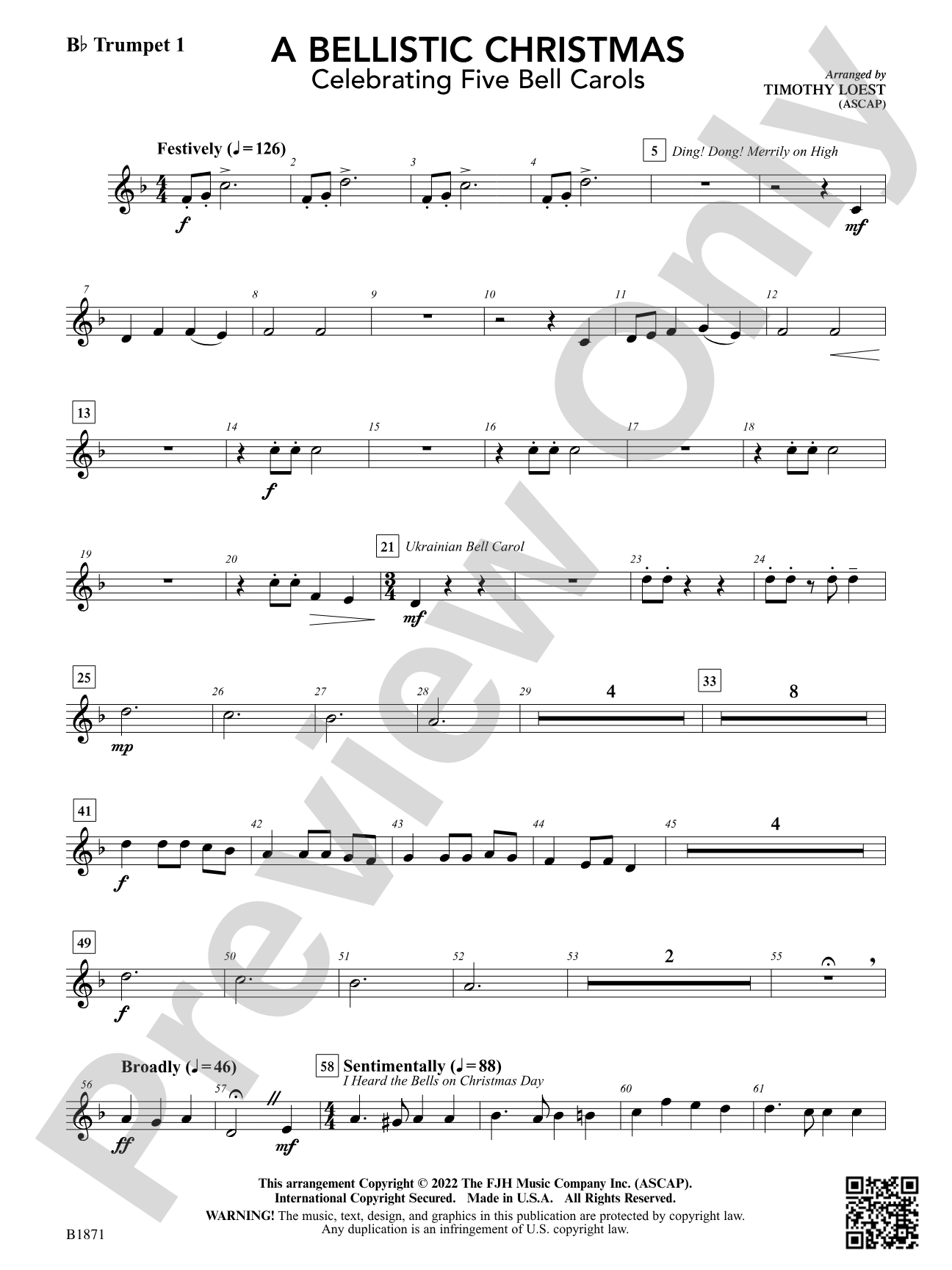 A Bellistic Christmas: B-flat Trumpet 1