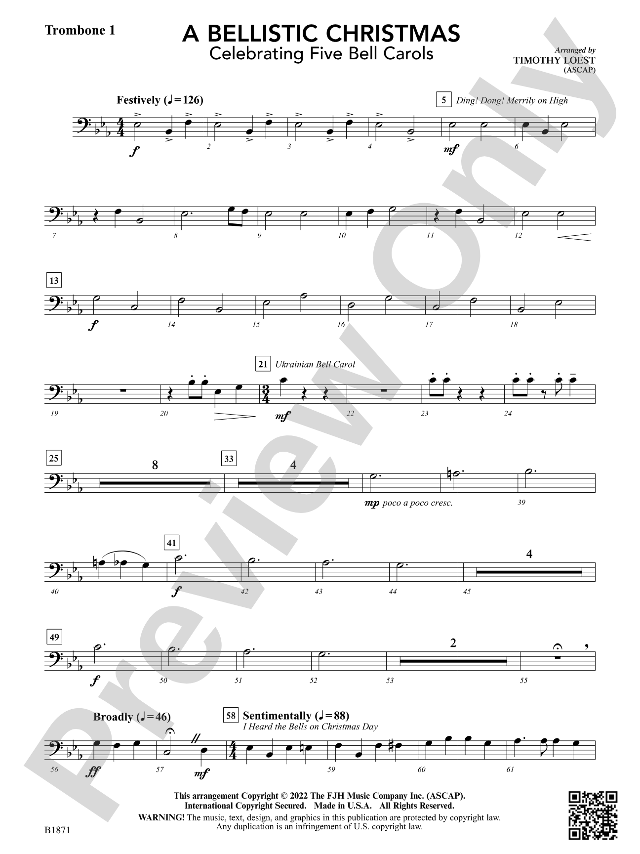 A Bellistic Christmas: Trombone 1