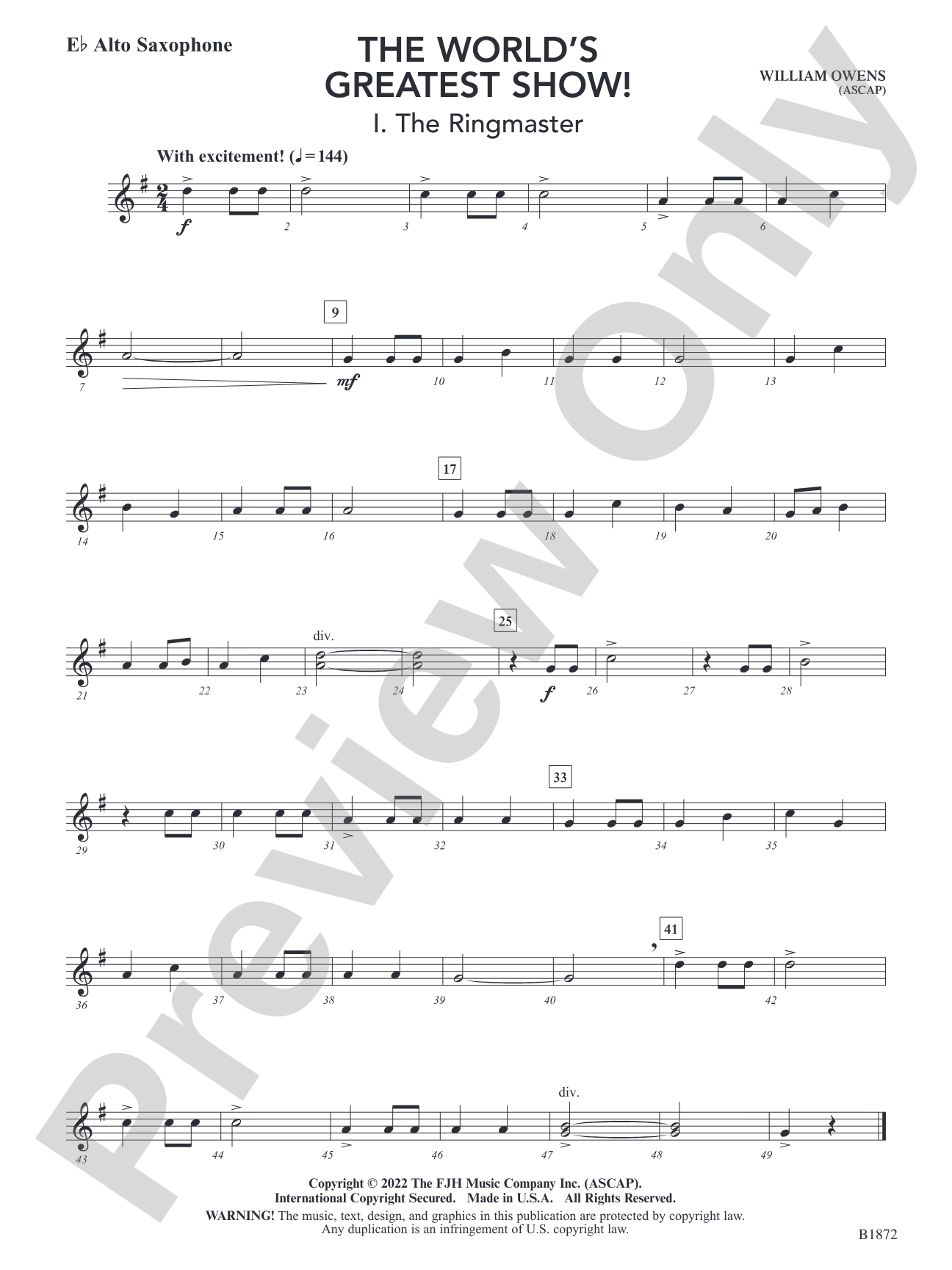 The World's Greatest Show!: E-flat Alto Saxophone