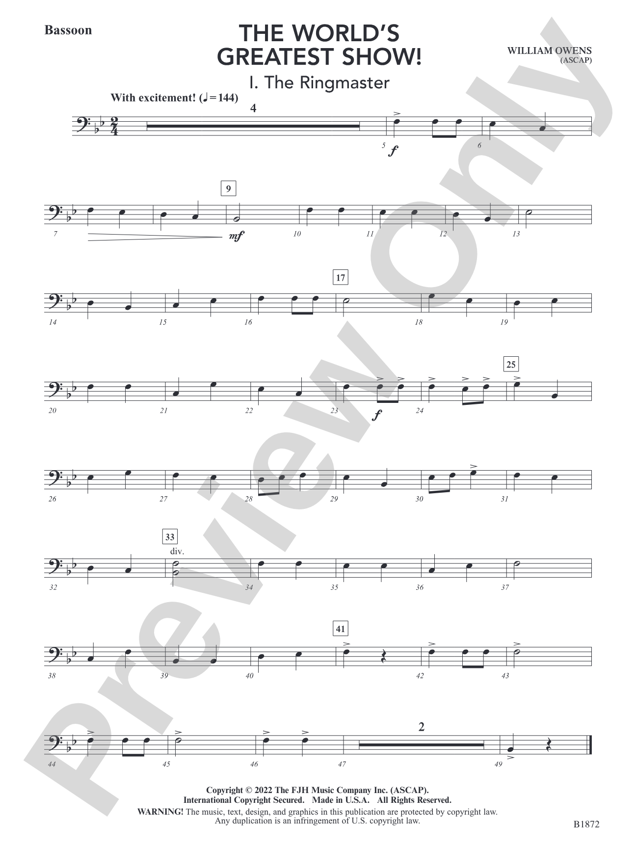 The World's Greatest Show!: Bassoon