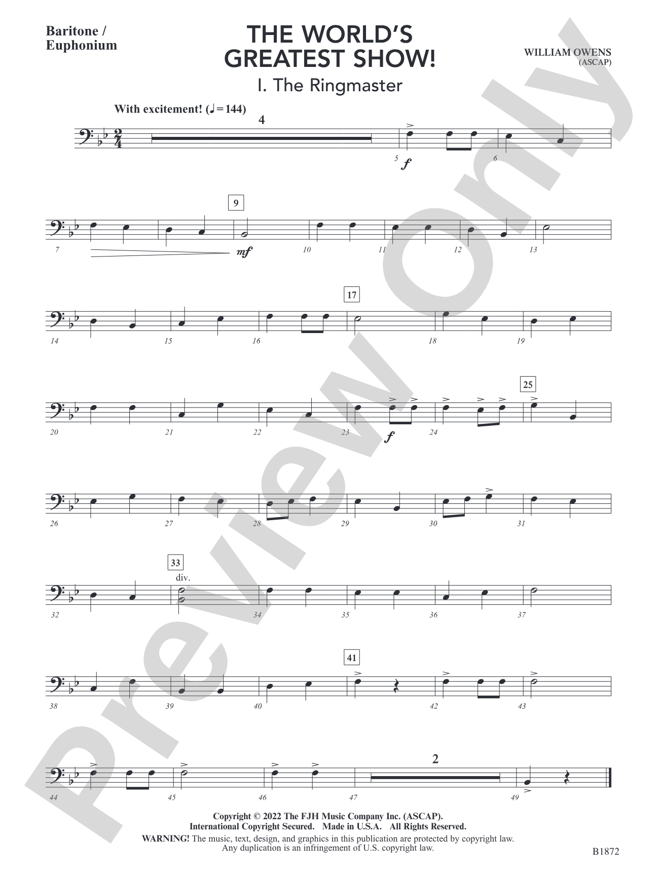 The World's Greatest Show!: Baritone / Euphonium