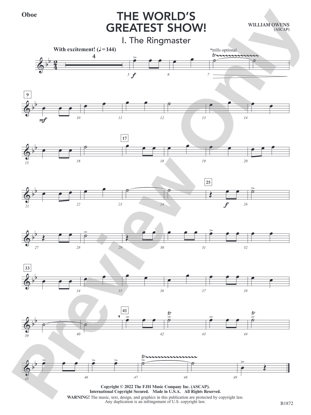 The World's Greatest Show!: Oboe