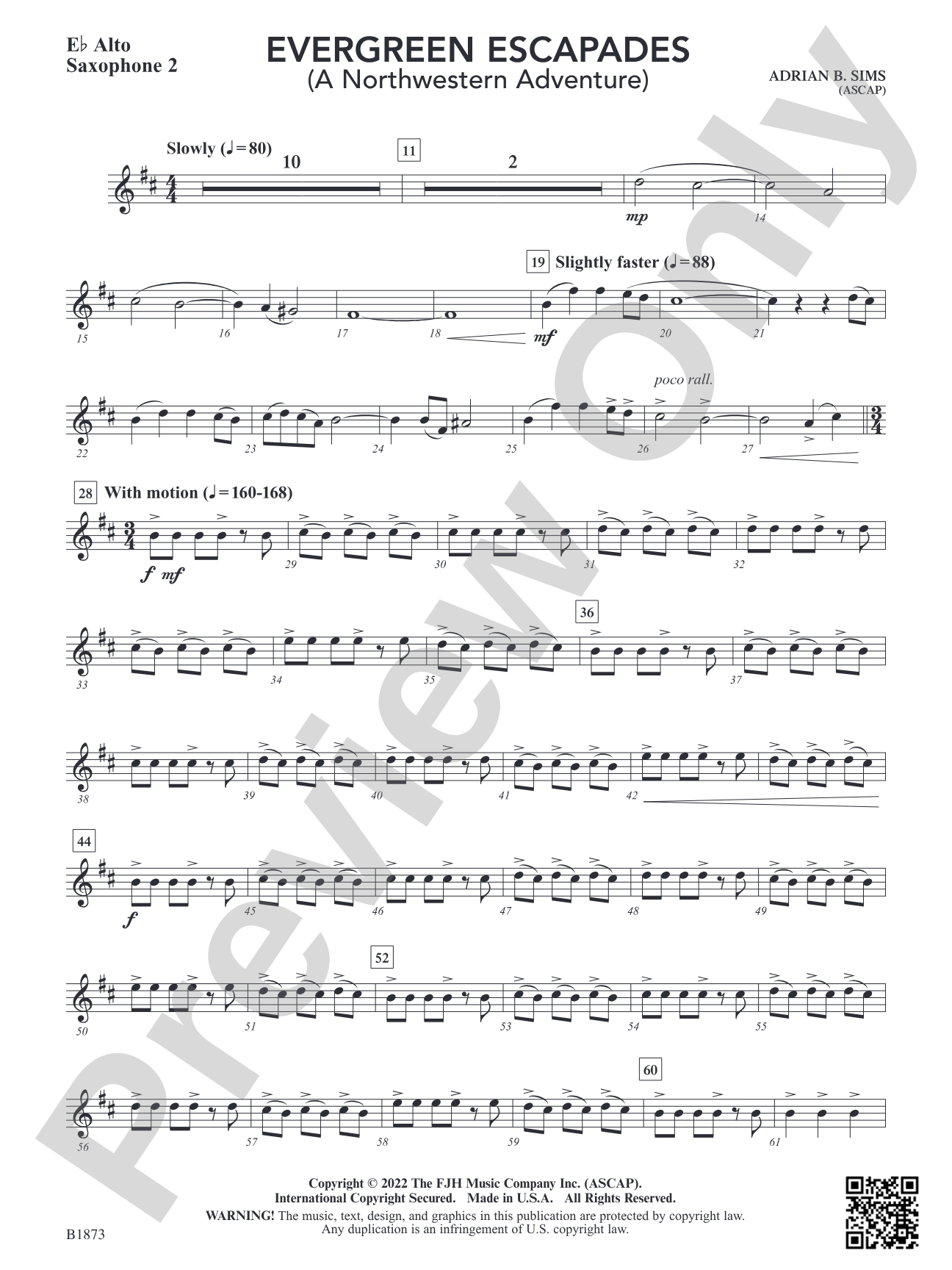 Evergreen Escapades: E-flat Alto Saxophone 2