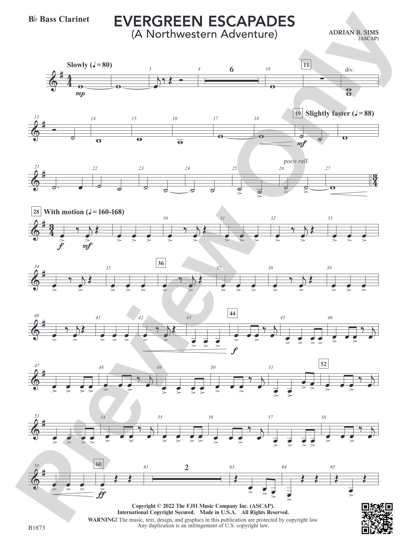 Evergreen Escapades: B-flat Bass Clarinet