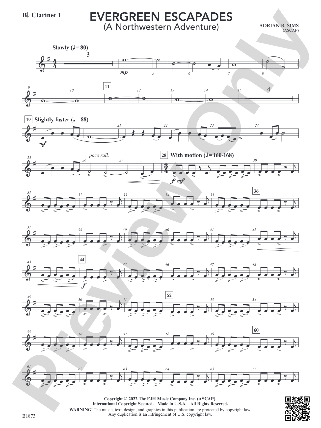 Evergreen Escapades: B-flat Clarinet 1
