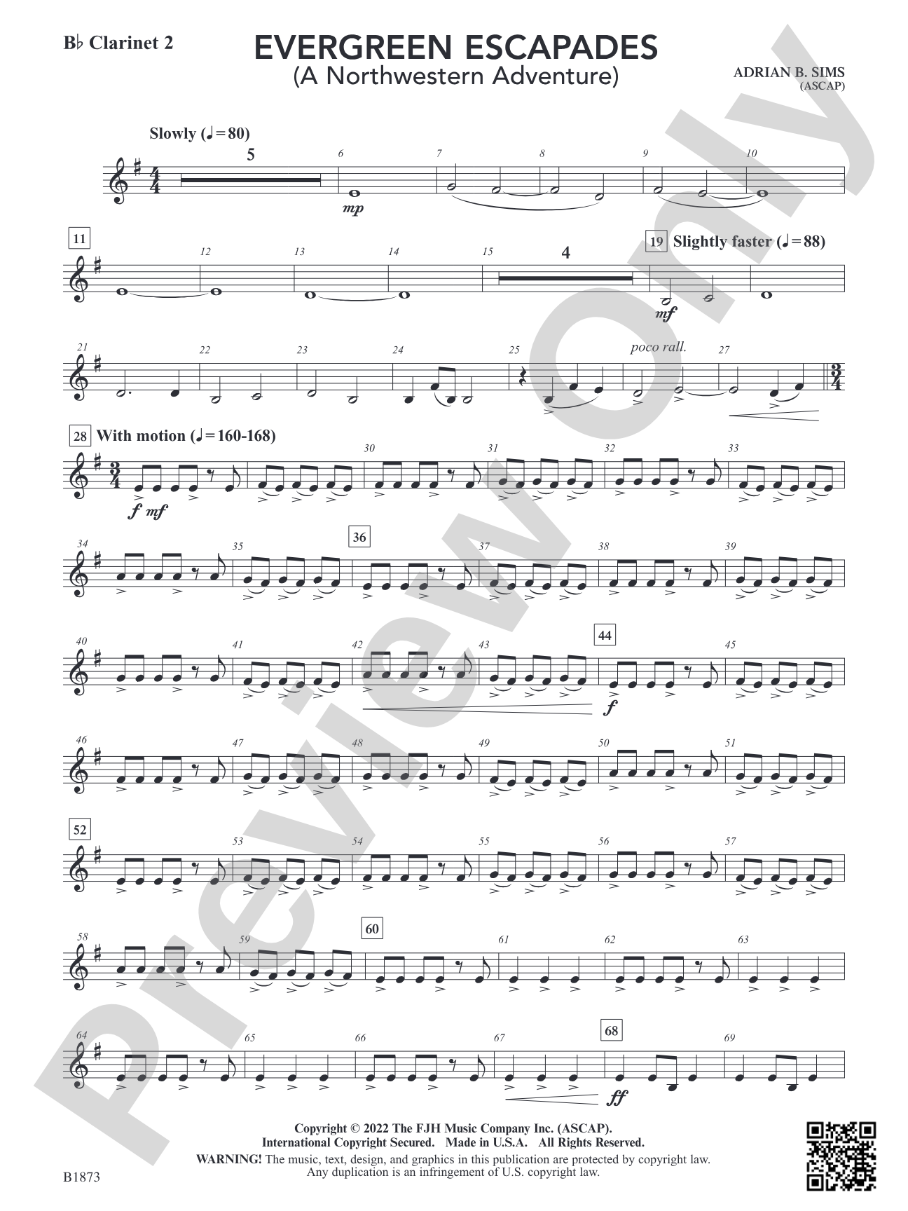 Evergreen Escapades: B-flat Clarinet 2