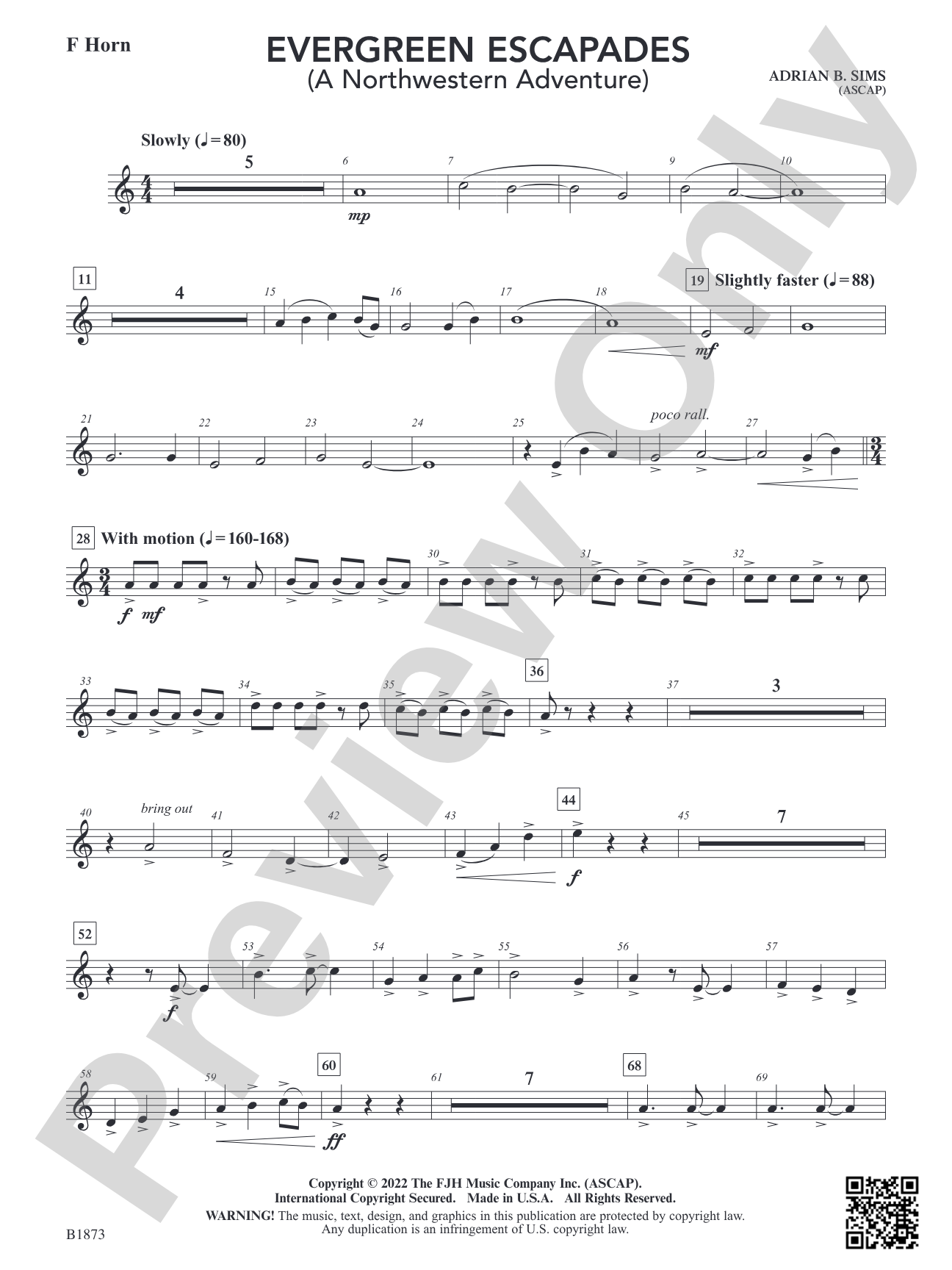 Evergreen Escapades: F Horn