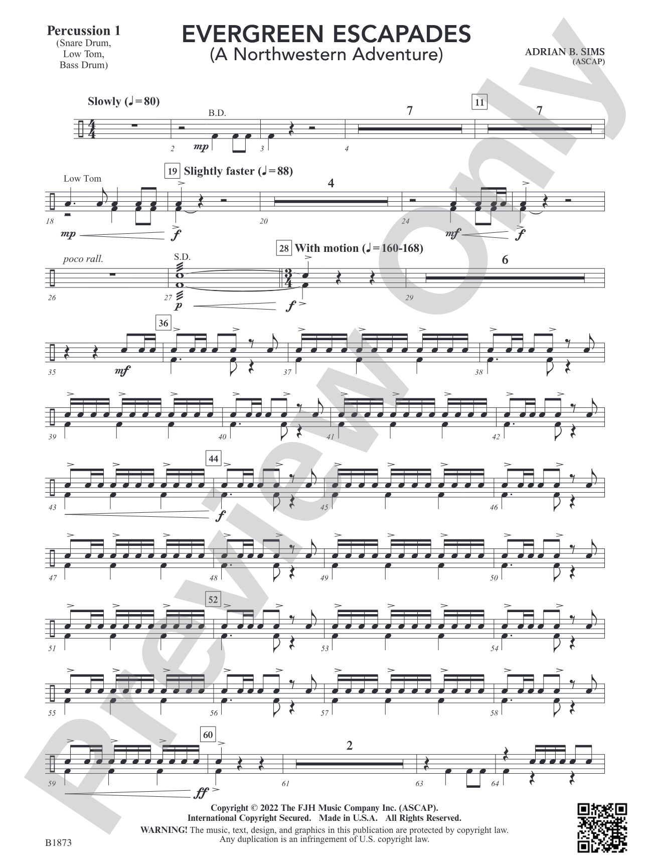 Evergreen Escapades: Percussion 1