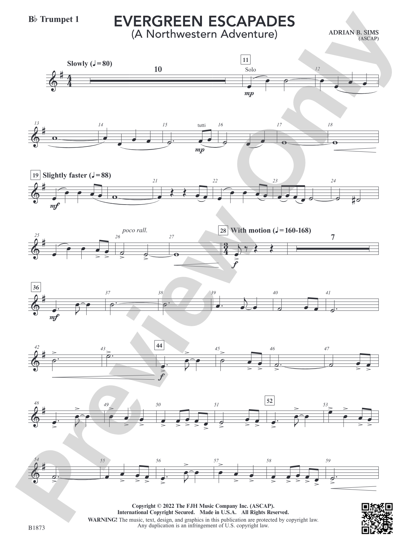 Evergreen Escapades: B-flat Trumpet 1
