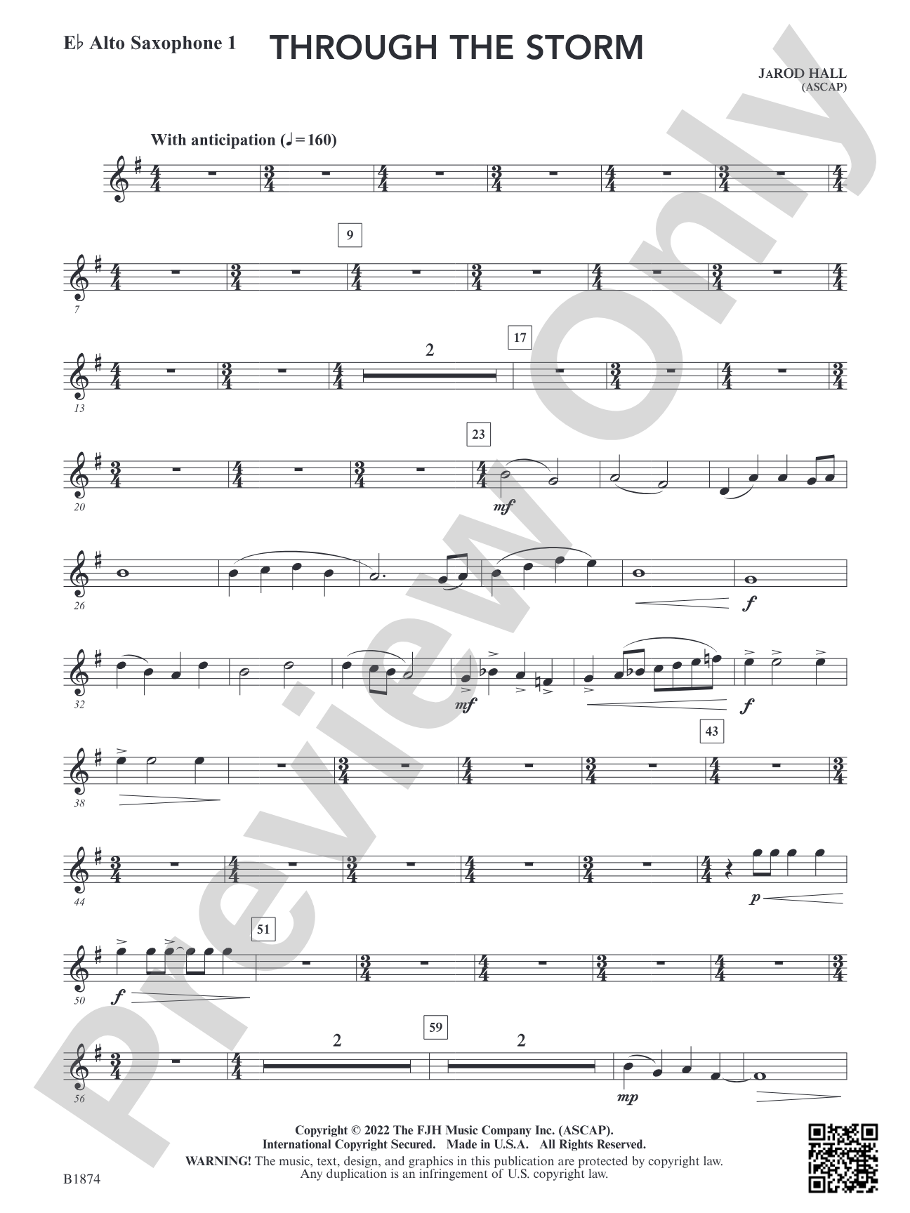 Through the Storm: E-flat Alto Saxophone 1