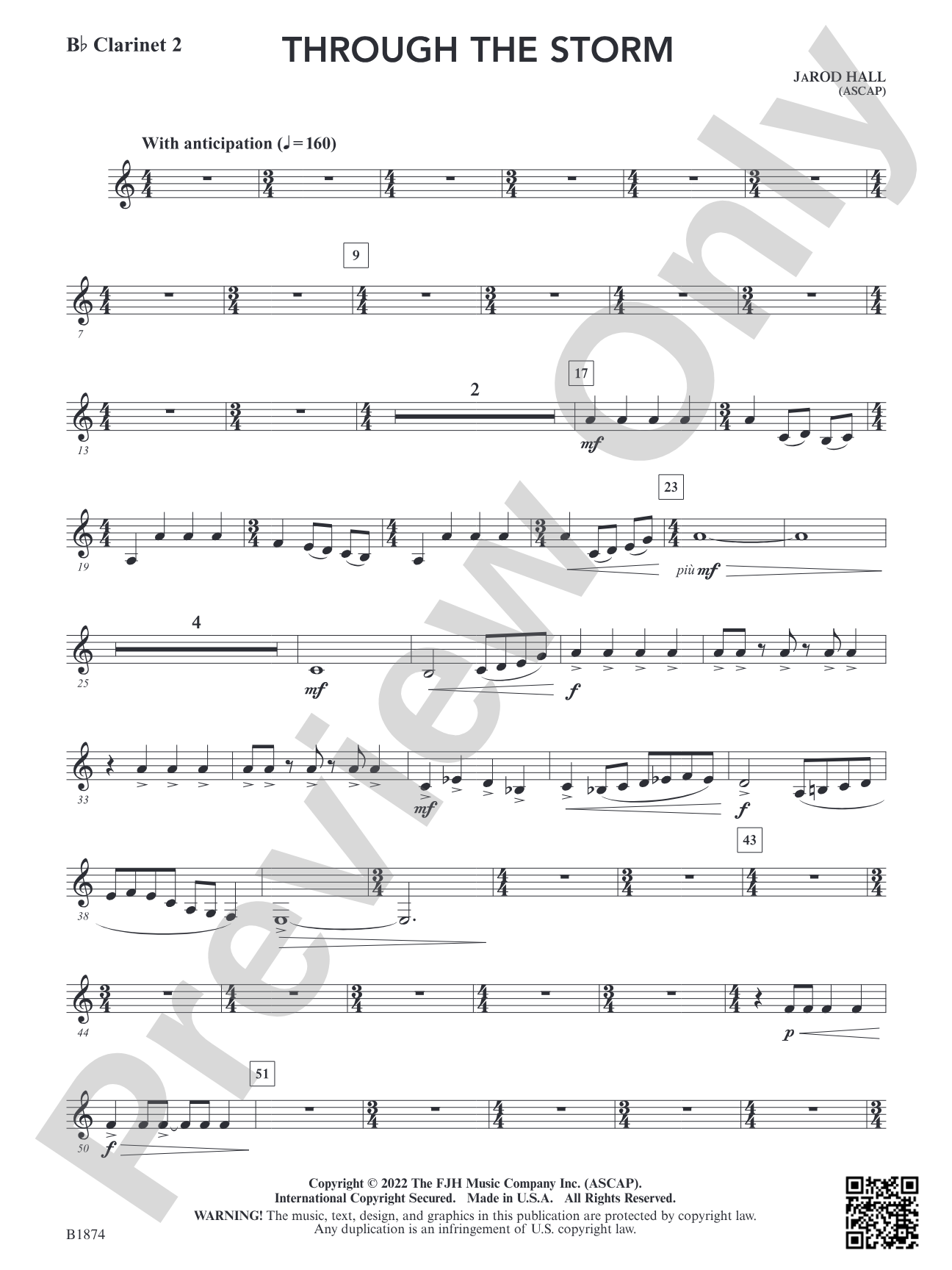 Through the Storm: B-flat Clarinet 2