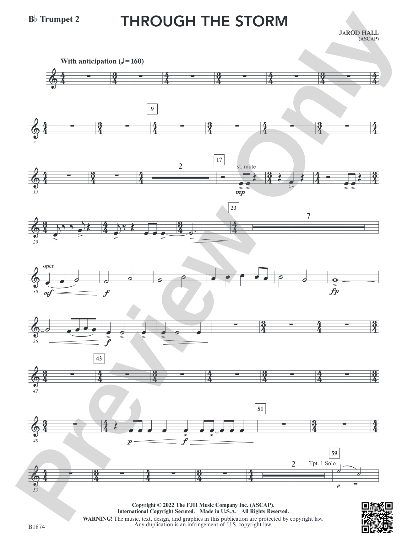 Through the Storm: B-flat Trumpet 2