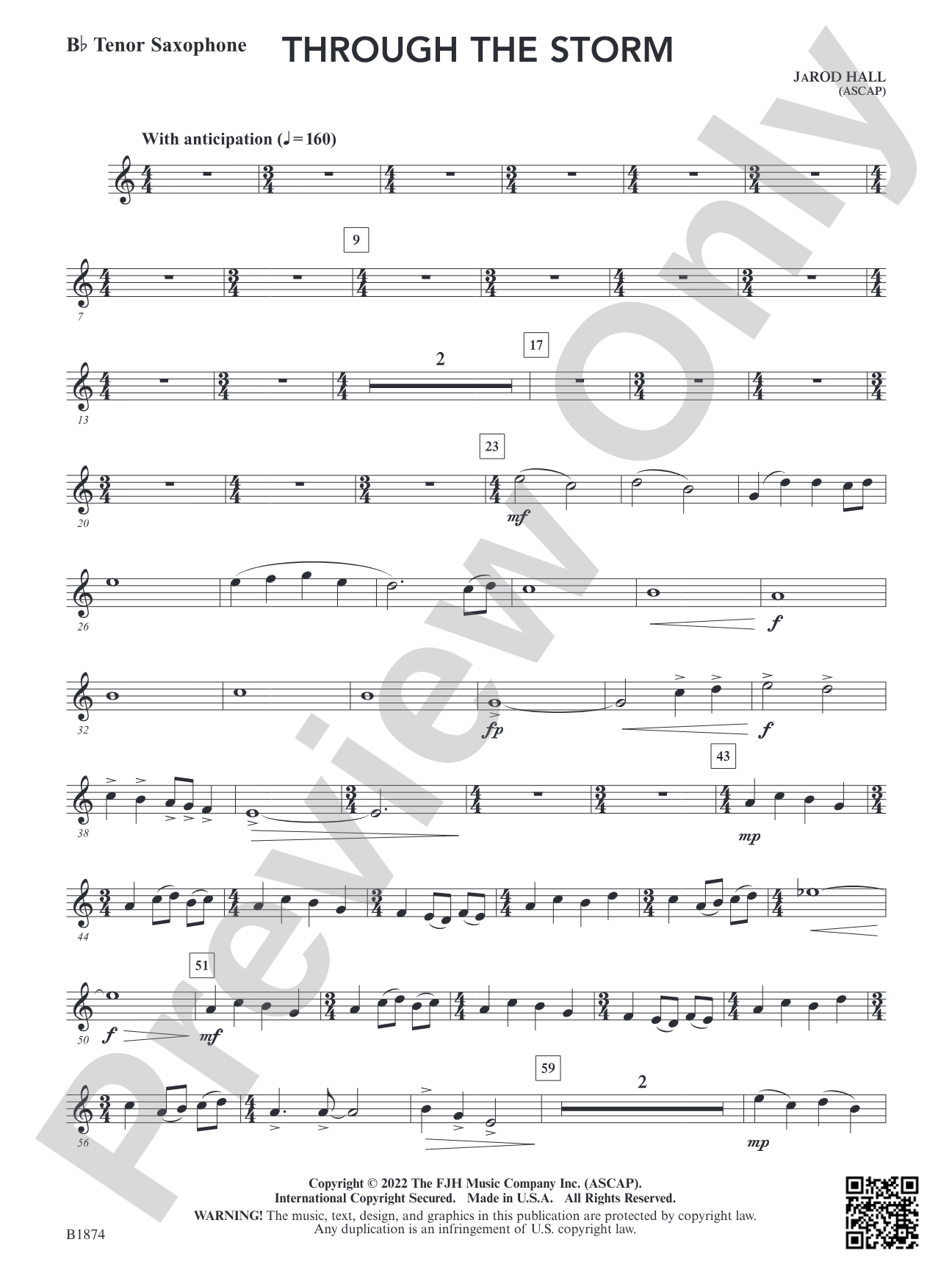 Through the Storm: B-flat Tenor Saxophone