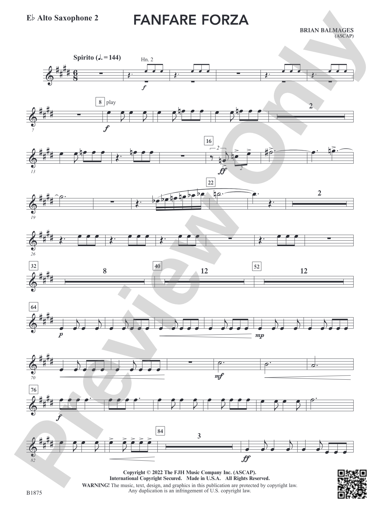 Fanfare Forza: E-flat Alto Saxophone 2