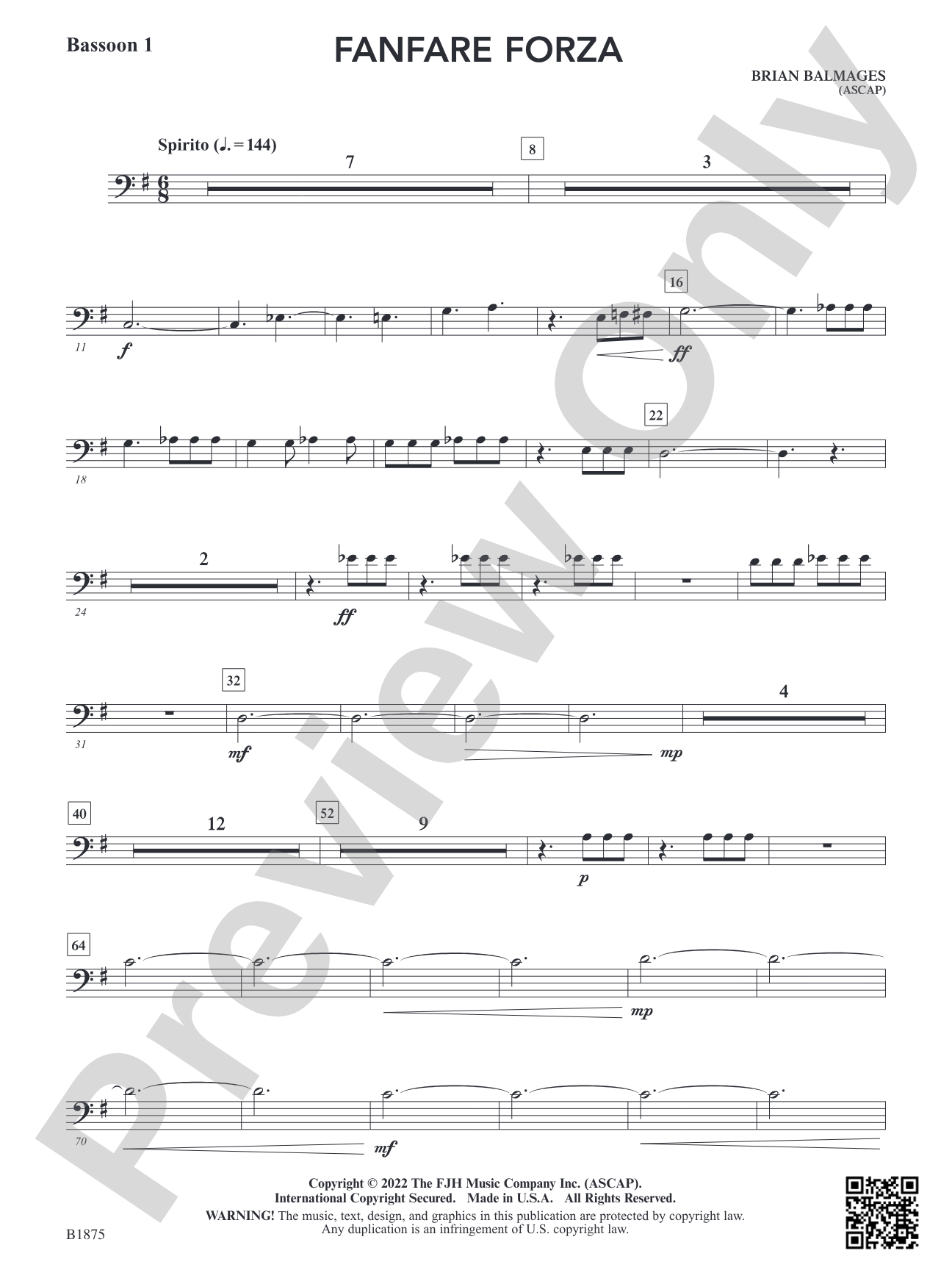Fanfare Forza: Bassoon 1