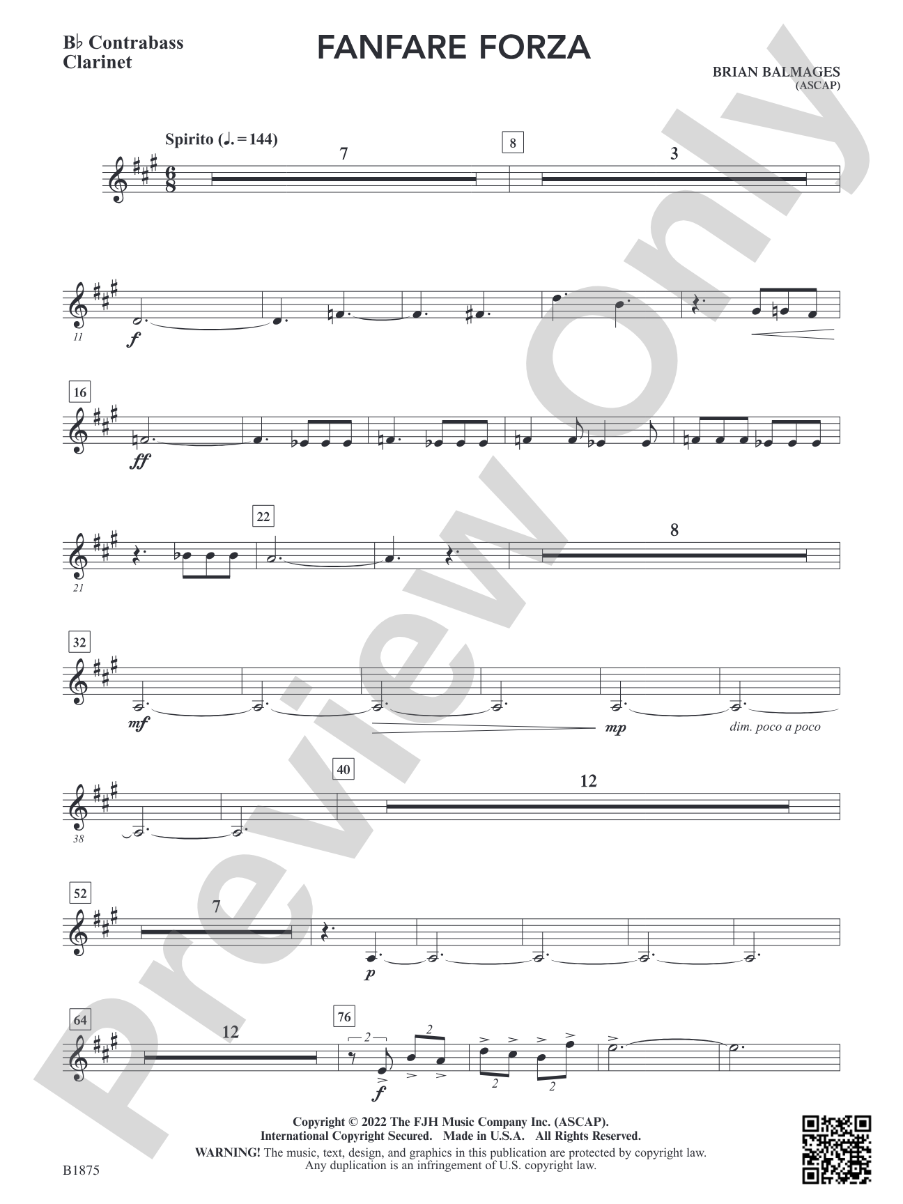Fanfare Forza: B-flat Contrabass Clarinet