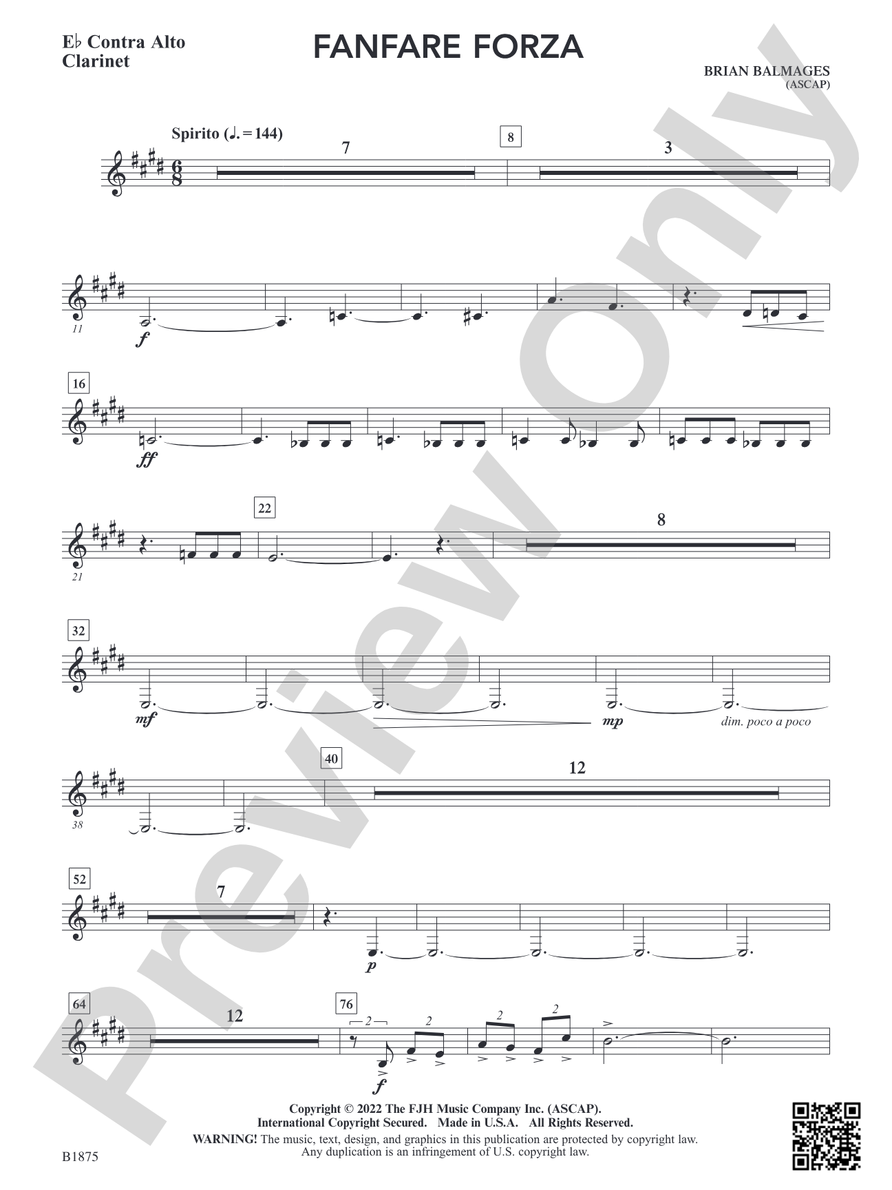Fanfare Forza: E-flat Contra Alto Clarinet
