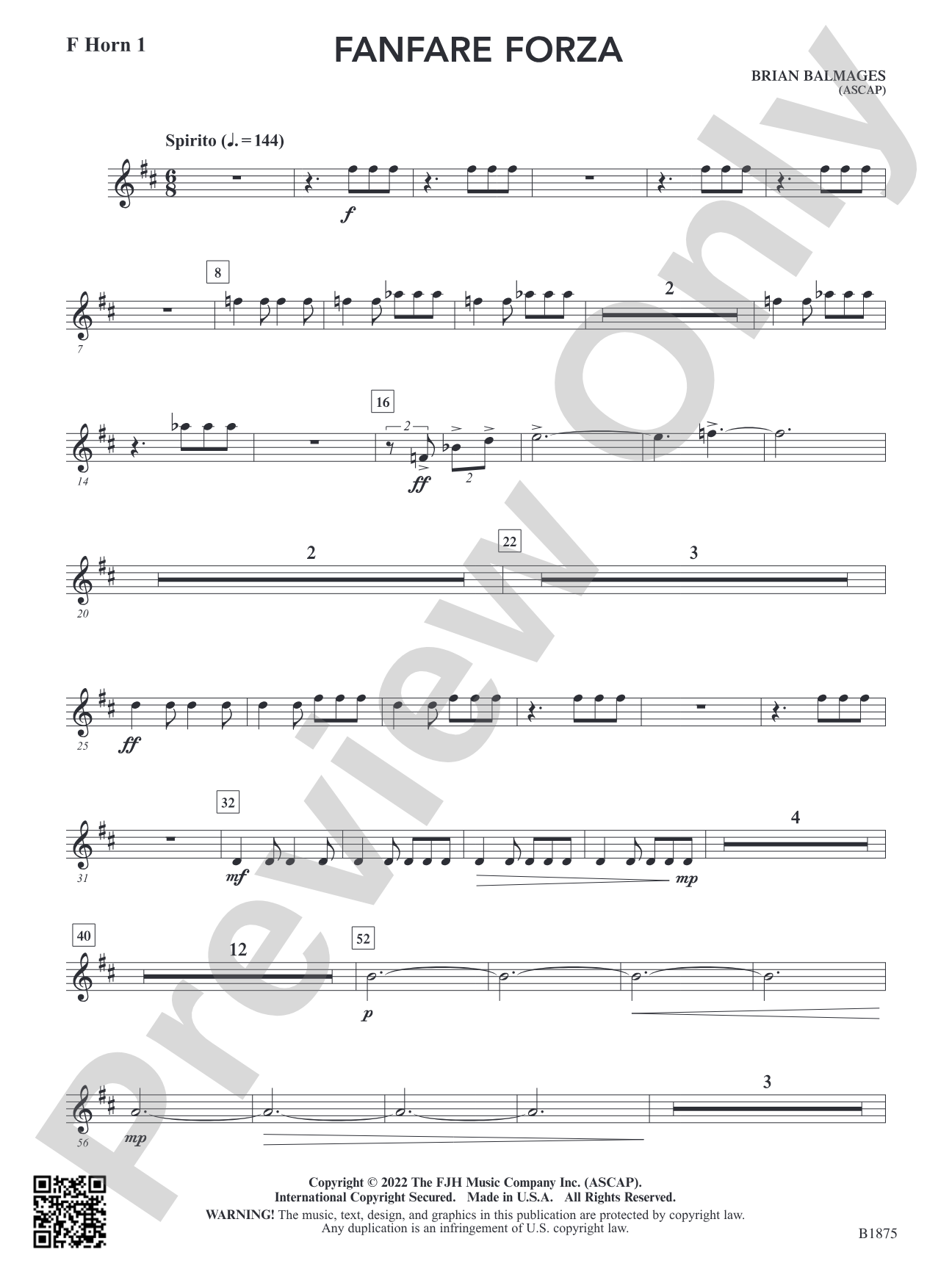 Fanfare Forza: F Horn 1